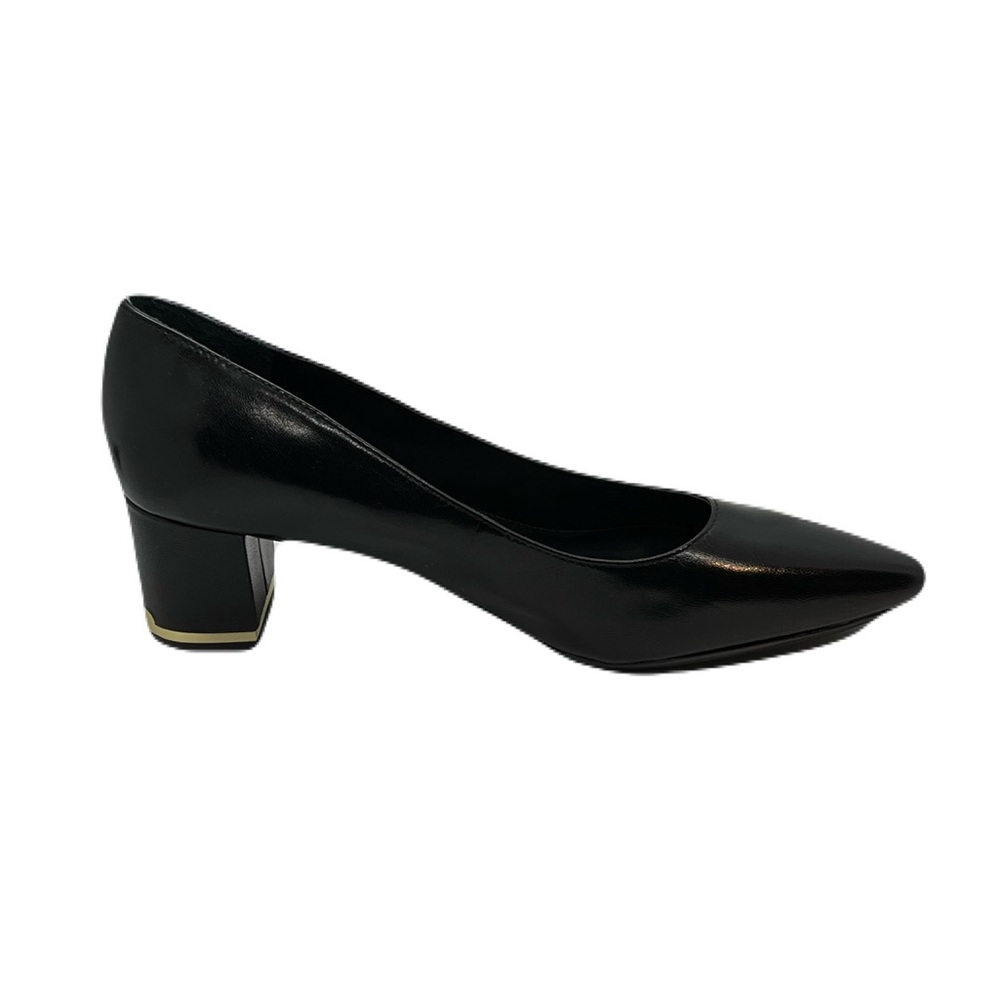 Basic Black Calvin Klein Pumps with Insole Signature and Gold Toned Plating. - Picture 8 of 10